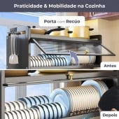 Escorredor de louça para pia suspenso com grande e armário gaveta porta retrátil — foto 7