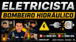 Eletricista - Bombeiro Hidraulico - João Pessoa (83) 99166-6011