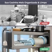 Escorredor de louça para pia suspenso com grande e armário gaveta porta retrátil — foto 3