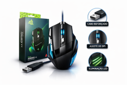 Mouse Gamer Knup KP-V4 Anúbis 3600 DPI USB 7 Botões