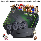 Game Stick 4K Retrô com mais de 10.000 jogos clássicos em alta definição!