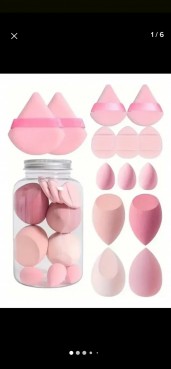 Kit com 14 Esponjas de Maquiagem Gota e Chanfrada - Macias e Coloridas.