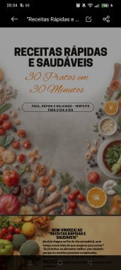 E-book Receitas Rápidas e Saudáveis - 30 Pratos em 30 Min! R$19,90
