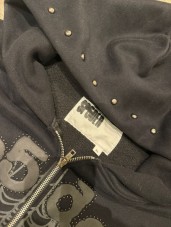Sp5der OG Web Studded Zip Hoodie Black